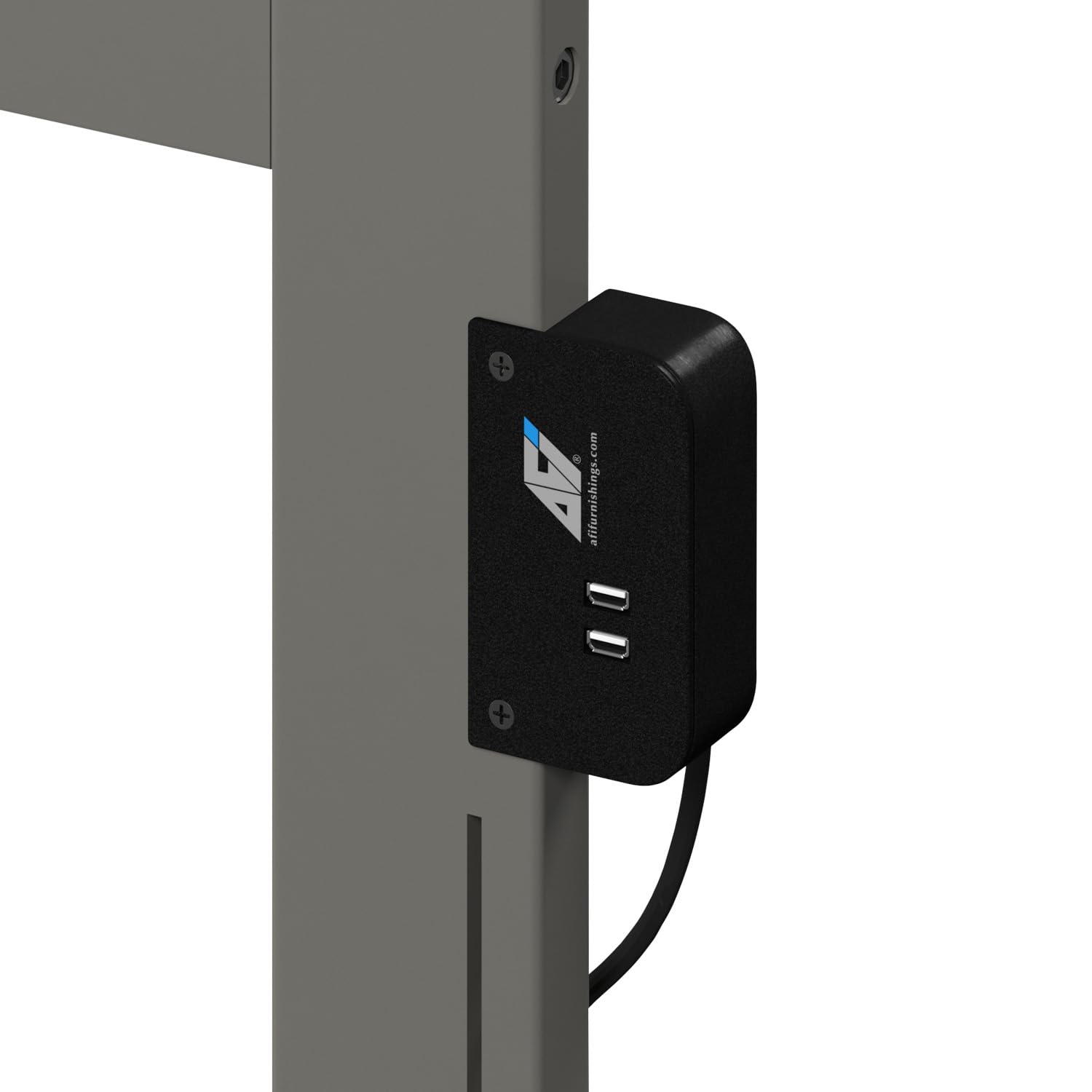 AFI Mission Queen Size Foundation Bed Frame with USB Charging Ports, Grey - Perfect for Modern Bedrooms & Guest Rooms