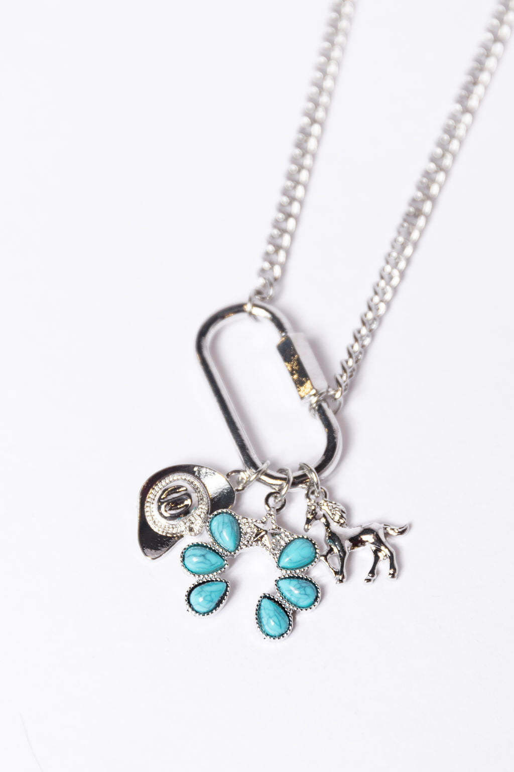 Sterling Silver Western Charm Necklace for Women - Cowgirl Style Jewelry - Perfect for Country Concerts, Rodeos & Western Fashion