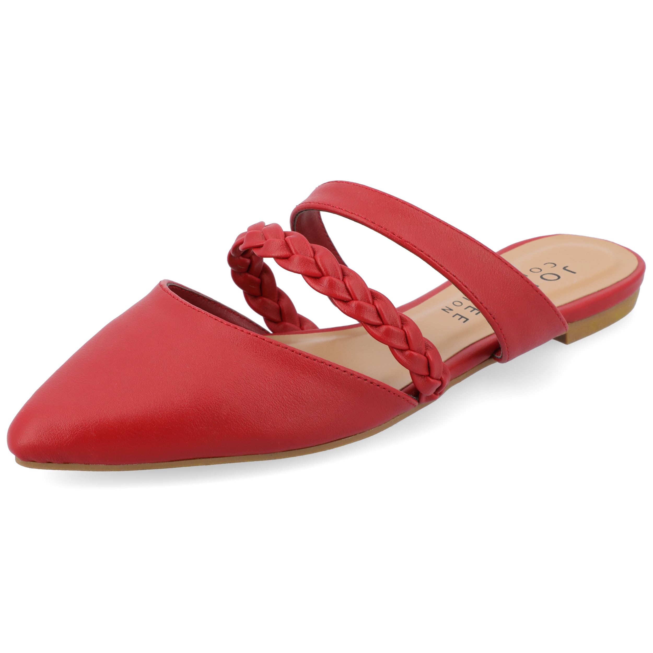 Journee Collection Women's Comfortable Ballet Flats - Lightweight Slip-On Shoes for Work, Travel & Everyday Wear