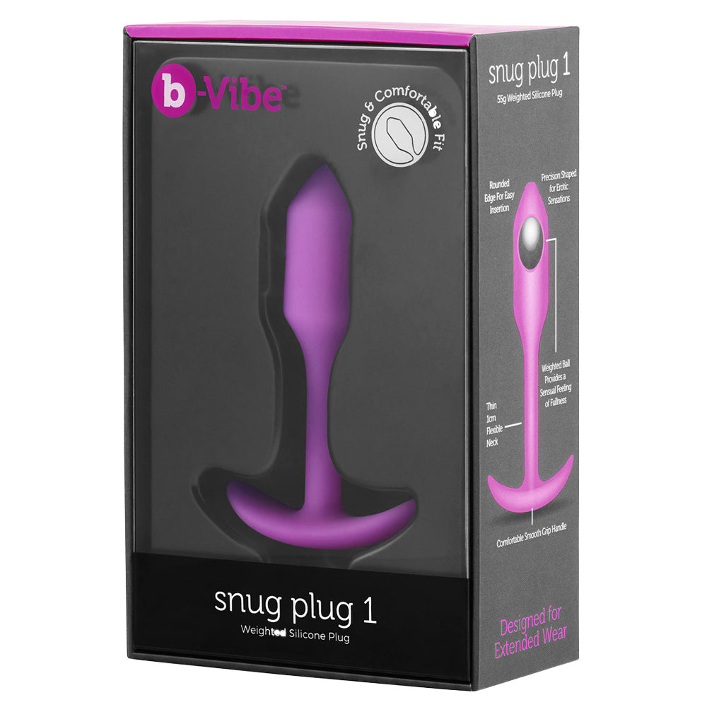 B Vibe Weighted Snug Plug 1 - Premium Anal Plug for Comfort & Pleasure - Perfect for Beginners & Solo Play