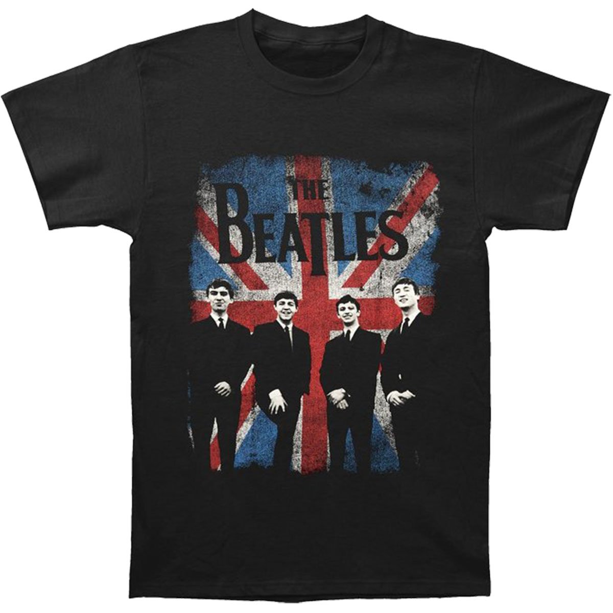The Beatles T-Shirt Black - Vintage Union Jack Style for Music Fans