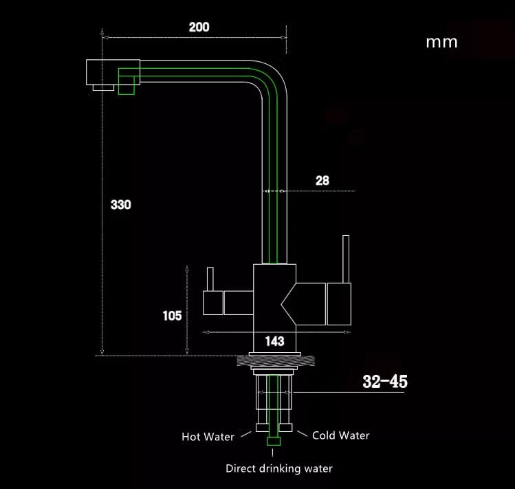 InArt Single Lever Kitchen Sink Mixer Faucet with RO Drinking Water Filter - Gold Finish | Modern Pull-Down Sprayer for Cooking & Dishwashing | Perfect for Home, Restaurant & Office Use