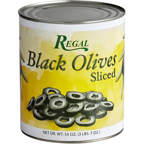 Premium Sliced Black Olives in #10 Can - Pack of 6 | Perfect for Pizza, Salads & Mediterranean Recipes | Bulk Pantry Staple for Restaurants & Catering