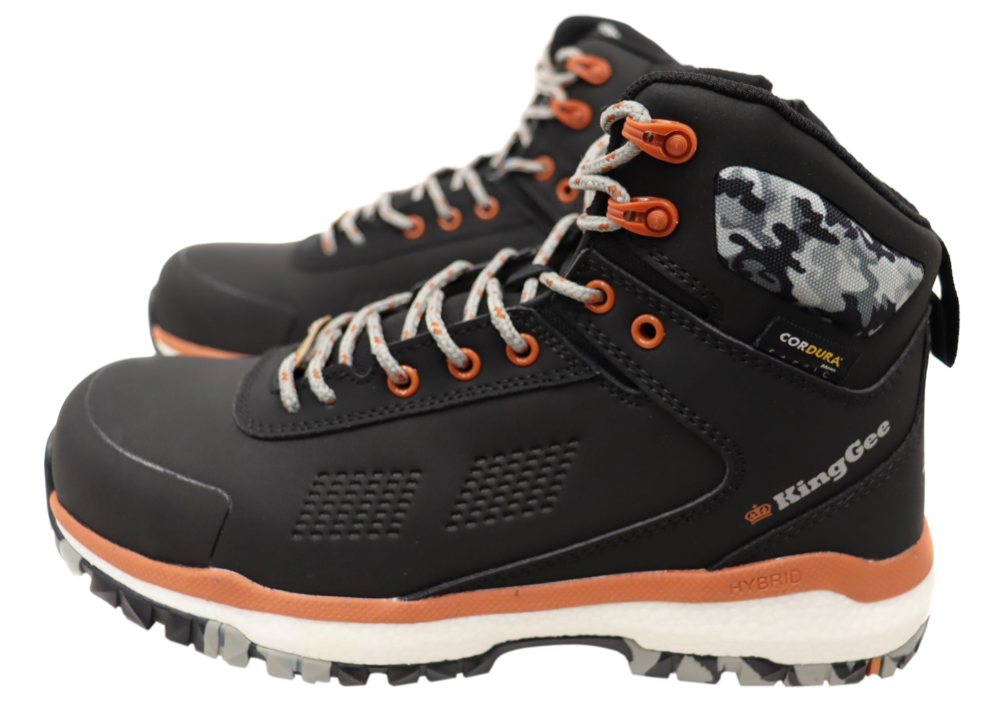 KingGee Men's Terra Firma Hybrid Zip & Lace Composite Toe Work Boots - Durable Safety Shoes for Construction, Warehouse & Outdoor Work