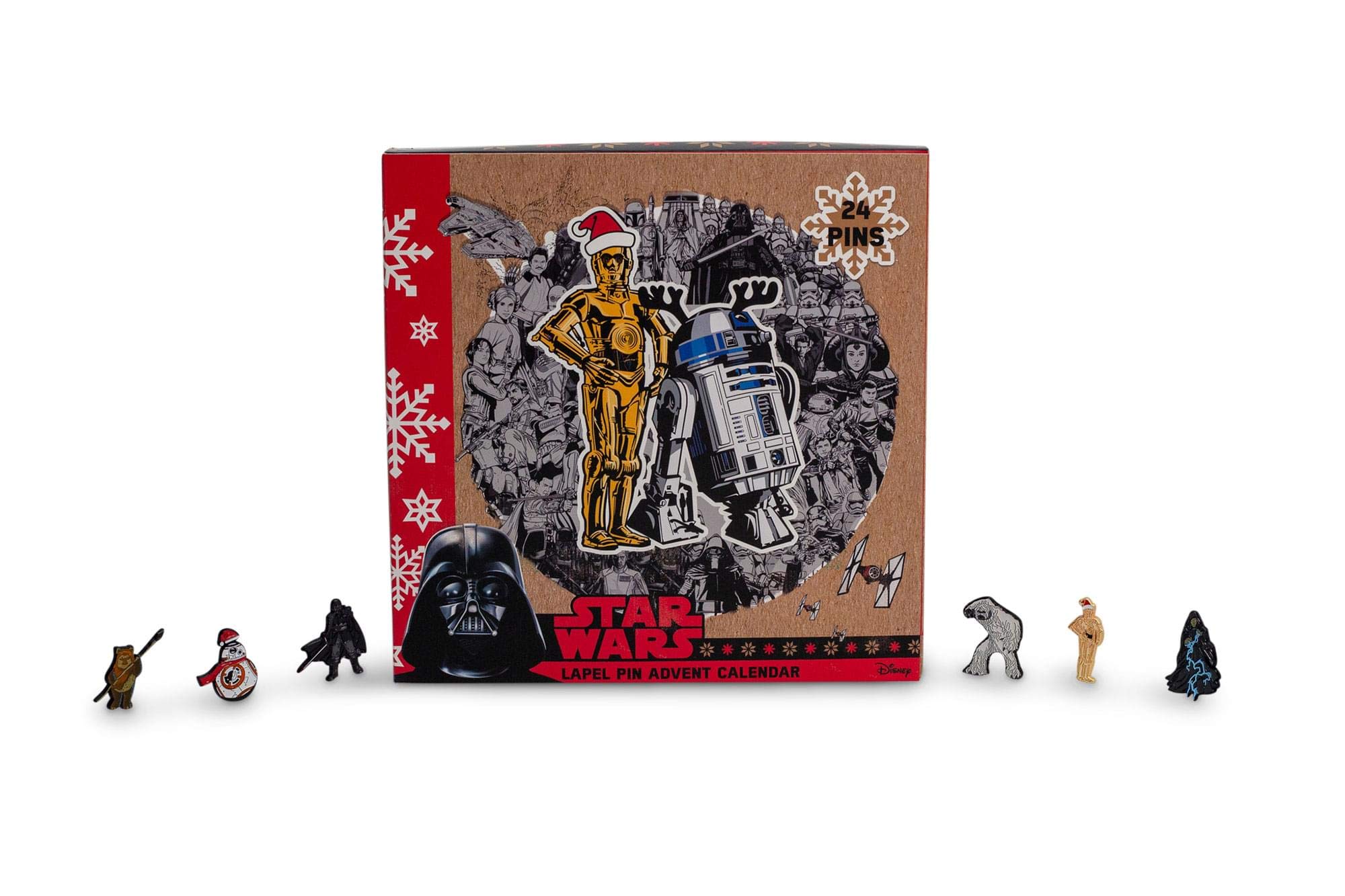 Star Wars Enamel Pins Advent Calendar - 24 Unique Collectible Pins | Toynk Exclusive | Perfect for Christmas Countdown, Gift Giving & Pin Collectors