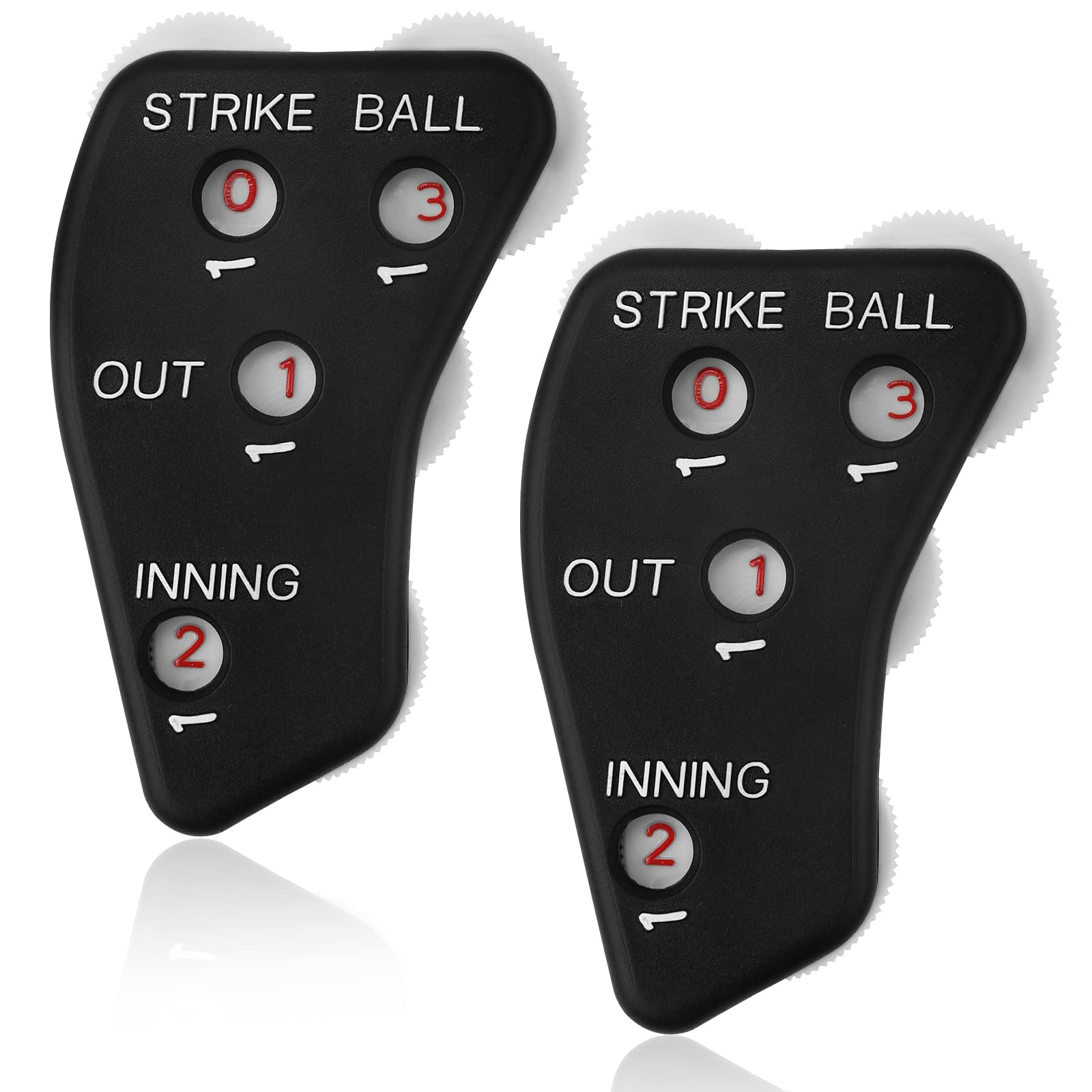 2PCS Baseball Umpire Clicker Counter - 4-Wheel Umpire Indicator with Non-Slip Grip for Softball & Baseball Games - Track Outs, Innings & Balls (Black) - Perfect for Coaches, Umpires & Scorekeepers