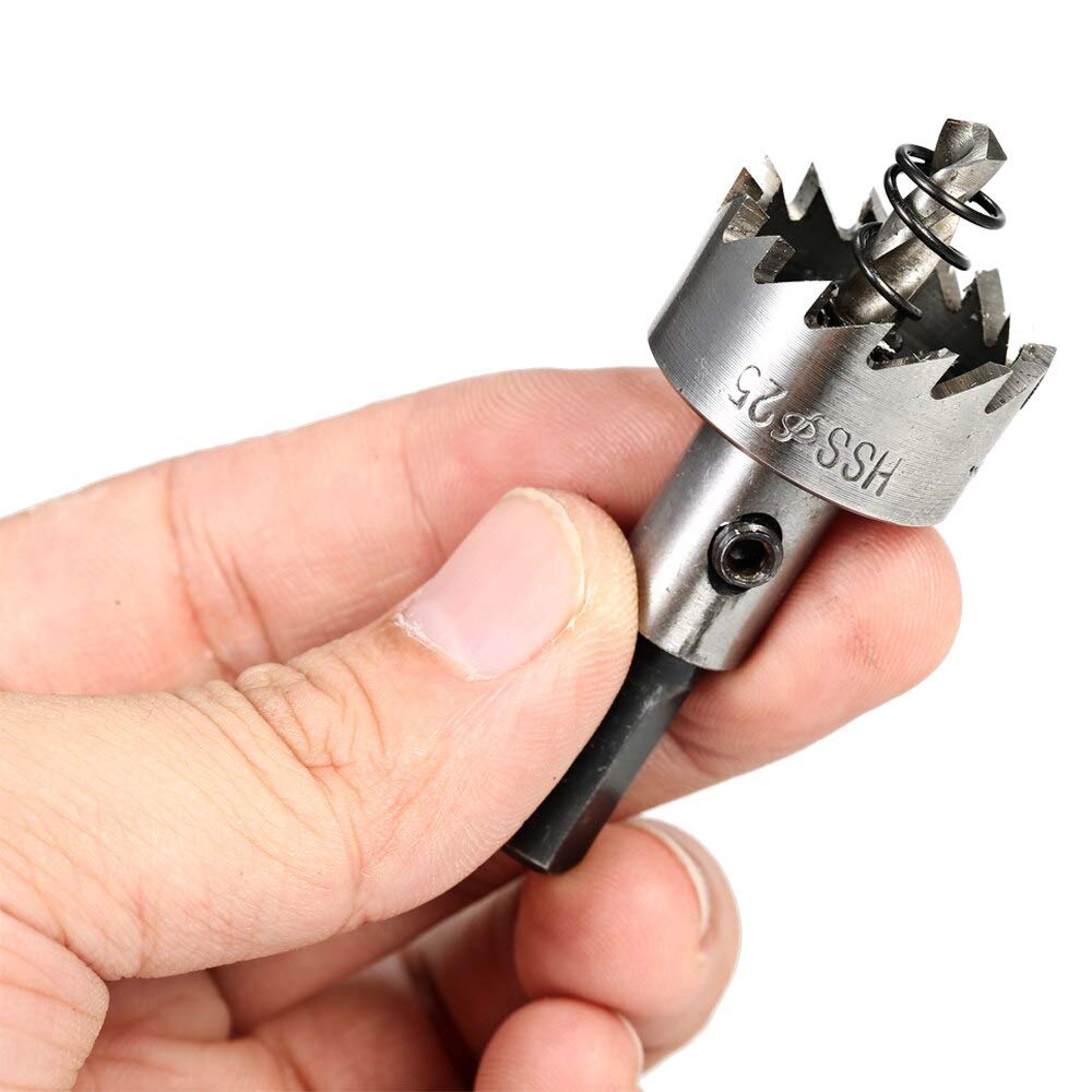 5PCS High Speed Steel (HSS) Hole Saw Drill Bit Set - 16/18.5/20/25/30mm Saw Tooth Cutter for Power Drilling Tools - Perfect for Wood, Metal, PVC, and Drywall Projects