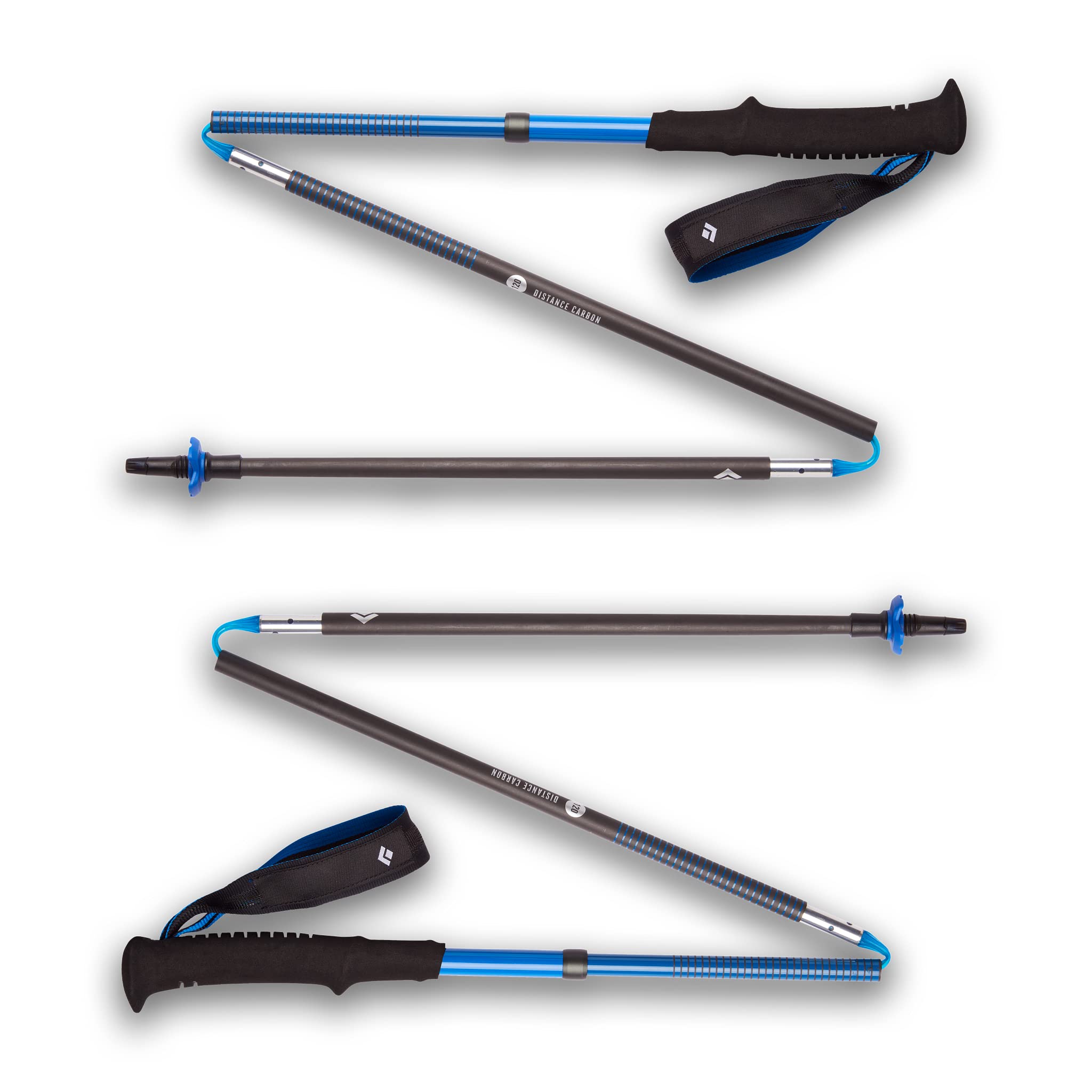 Black Diamond Distance Carbon Z Trekking & Running Poles - Ultra Lightweight Foldable Carbon Fiber Hiking Sticks (Pair) | Perfect for Trail Running, Backpacking & Mountain Climbing