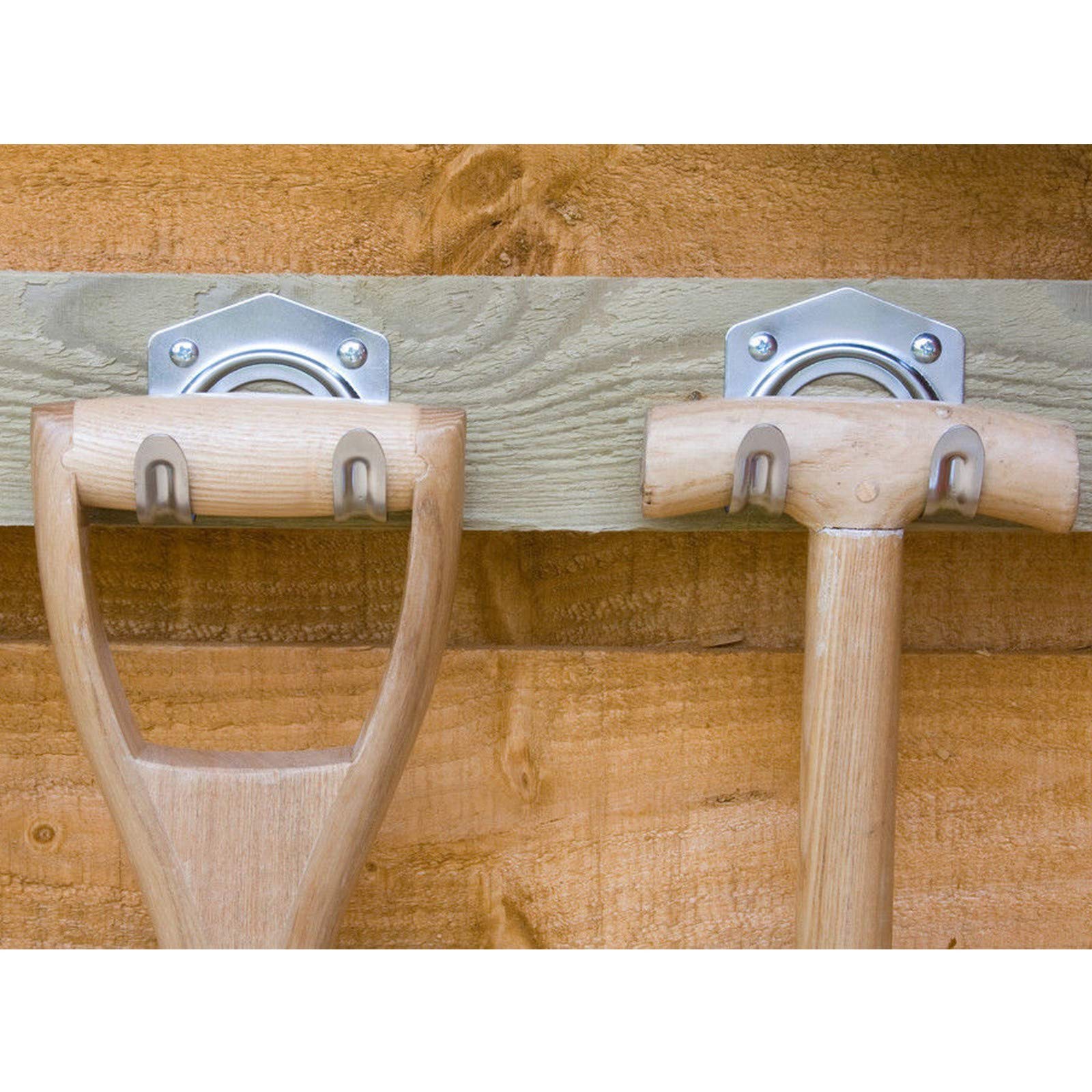5-Pack Heavy Duty Galvanized Metal Utility Hooks for Organizing Garden Tools, Garage, Shed & Home Storage - Rustproof & Durable for Outdoor & Indoor Use