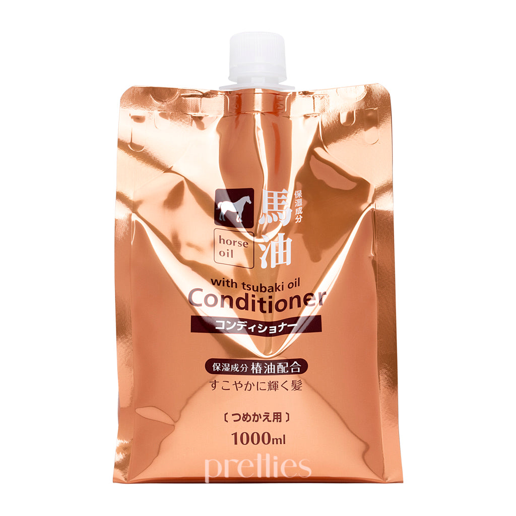 Kumano Yushi Horse Oil Hair Conditioner Refill 1000ml - Deep Moisturizing & Repairing for Dry, Damaged Hair - Perfect for Home & Salon Use