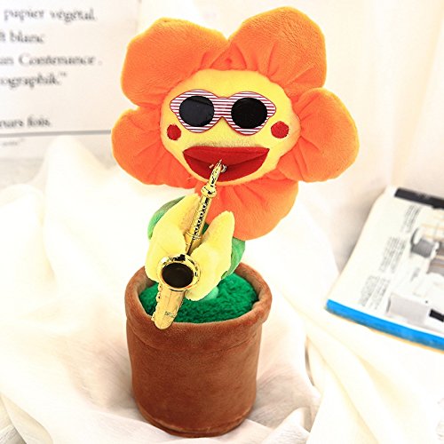 Enchanting Dancing Sunflower Toy - Singing, Dancing & Saxophone Playing Electronic Flower for Parties & Birthdays - Fun Gift for Men & Women (Orange) - Perfect for Home Decor, Office Desk & Kids Playtime