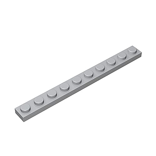 Eske Kouri Gobricks GDS-507 1x10 Plate - 300PCS Light Bluish Gray (071) Building Blocks Compatible with Lego 4477 & Major Brick Brands - Perfect for DIY Projects, MOC Creations & Technical Assemblies