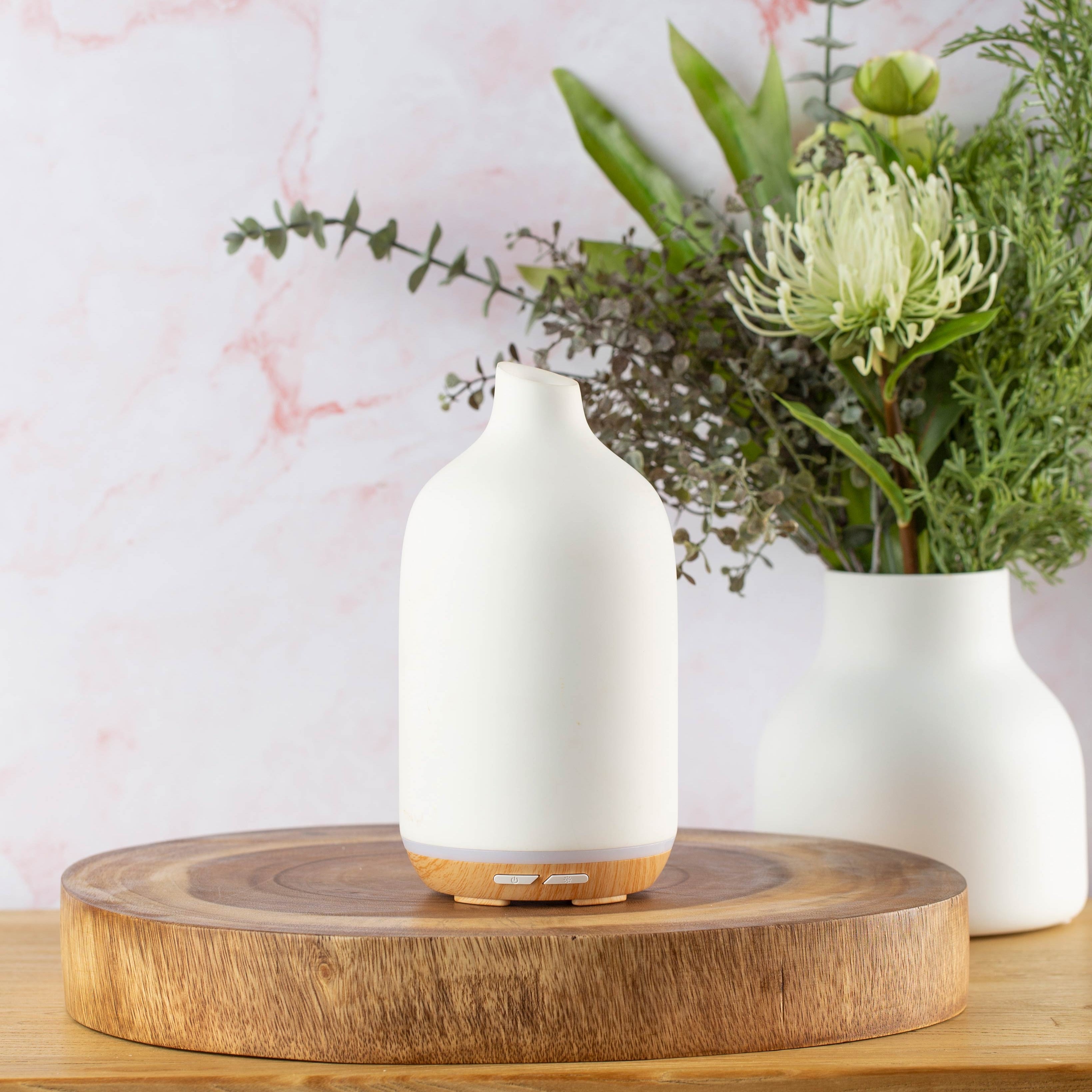 Aroma Dune White Resin Essential Oil Diffuser - 200ml Ultrasonic Aromatherapy Humidifier for Home, Office, Yoga & Spa Relaxation