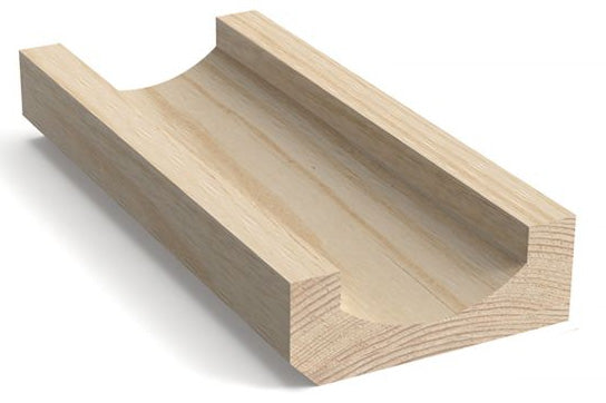 Rectangular Wooden Hanging Gutter - Pine 45 x 120 mm for Home Garden Rainwater Collection & DIY Projects
