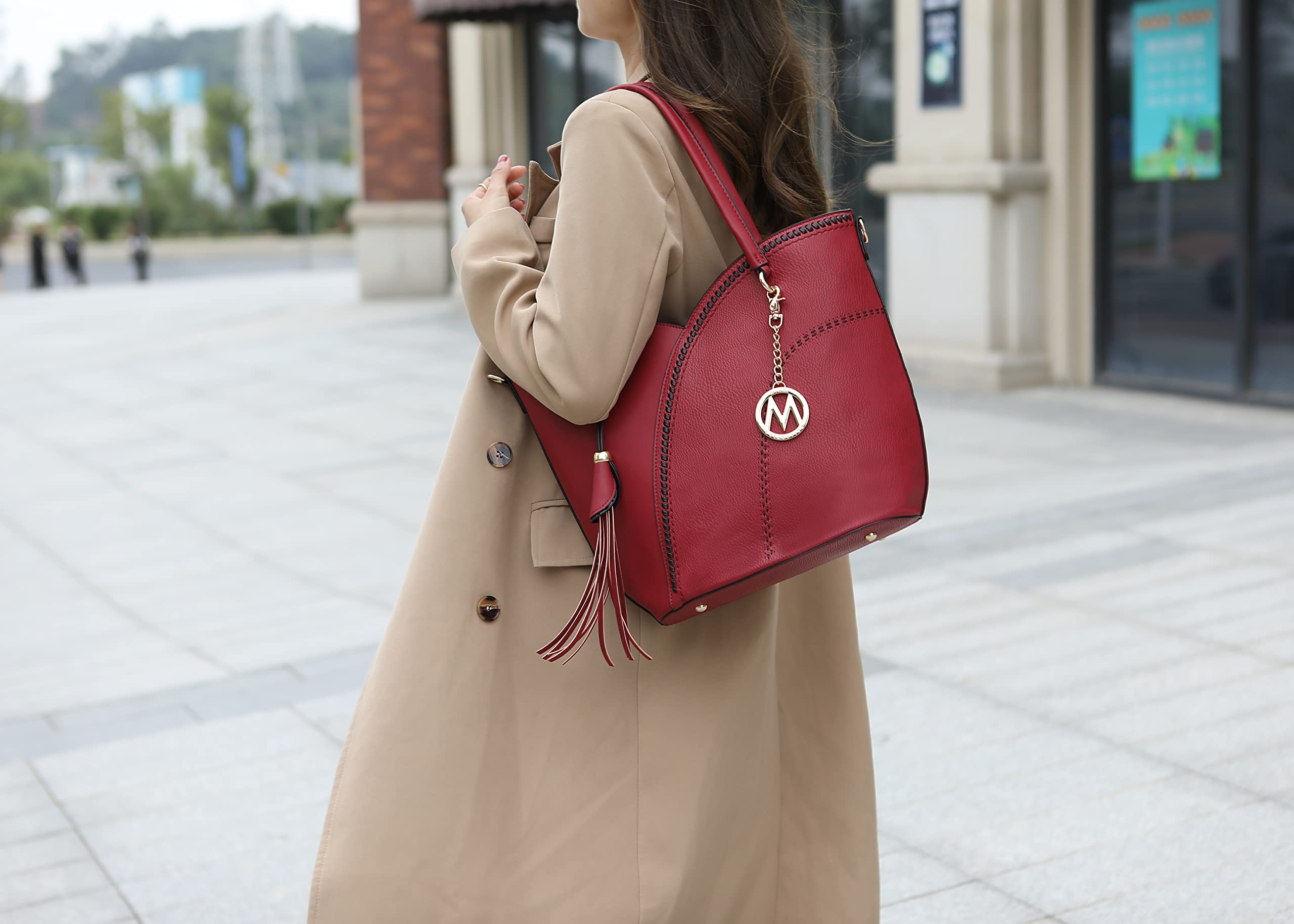 MKF Collection Vegan Leather Tote Bag for Women - Stylish Top Handle Handbag with Matching Wallet & Purse Set | Perfect for Work, Travel & Everyday Use