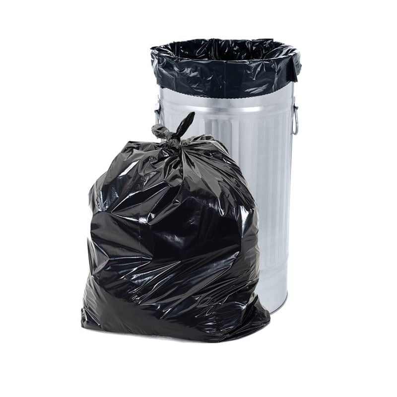 15-Piece Heavy-Duty 33x48 Inch 3 Mil Black Trash Bags - Extra Large Garbage Bags for Kitchen, Yard Waste & Commercial Use