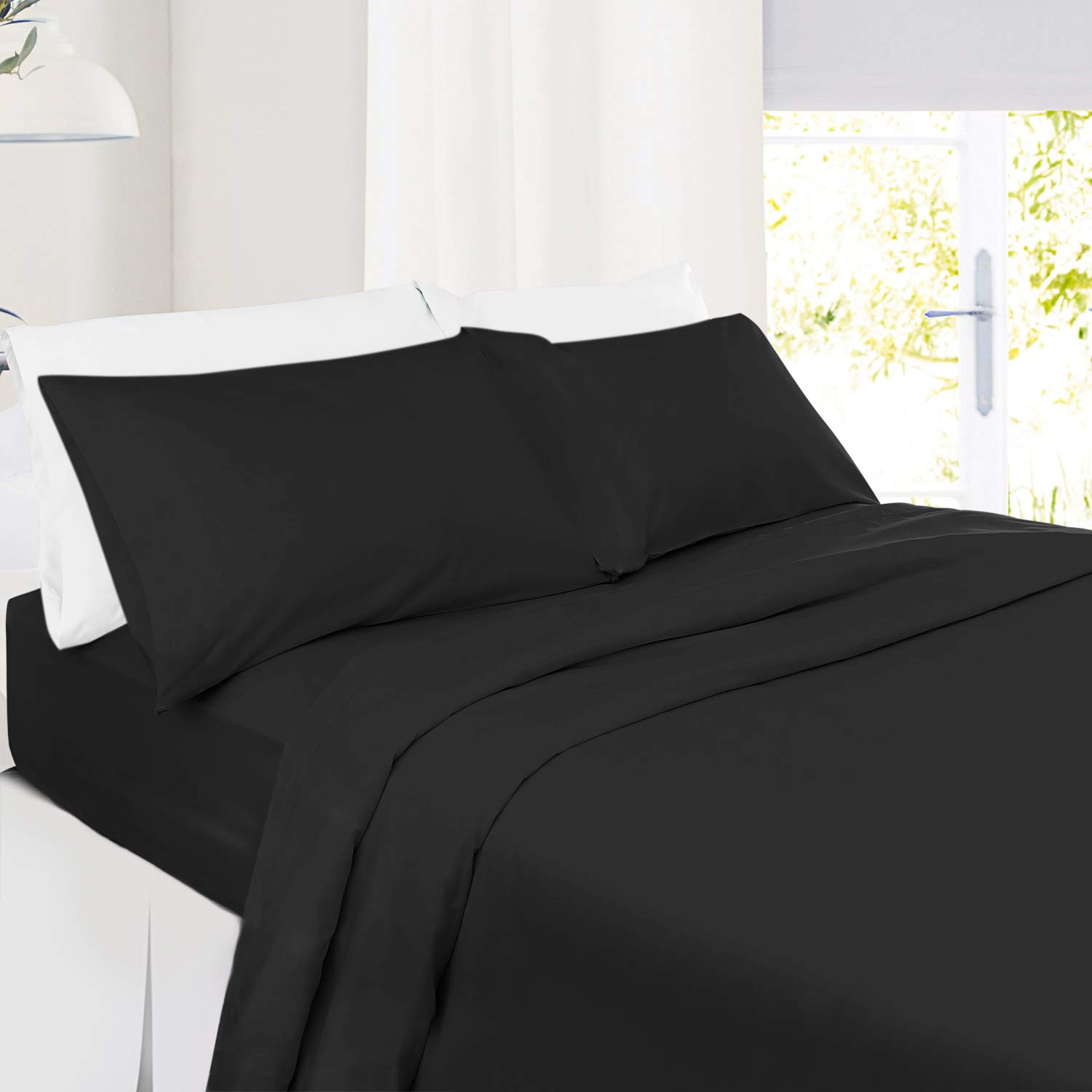 Premium California King Bed Sheet Set - 4 PC Deep Pocket Sheets (8