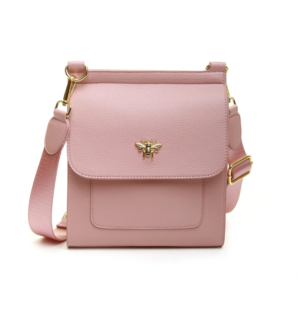 Alice Wheeler Bloomsbury Cross Body Bag - Stylish Pink Leather Purse for Women | Perfect for Everyday Use, Travel & Shopping