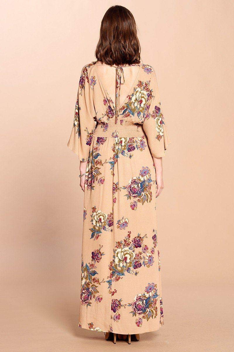 Floral Print Maxi Wrap Dress - Elegant & Comfortable for Summer Outings