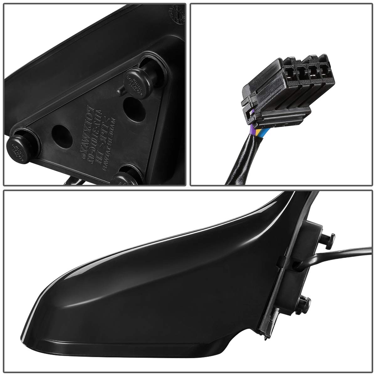 Auto Dynasty MA1320124 MA1321124 Pair OE Style Powered Rear Side View Door Mirror Replacement for 1998-1999 Mazda 626 - Perfect for Parking Assistance & Blind Spot Visibility