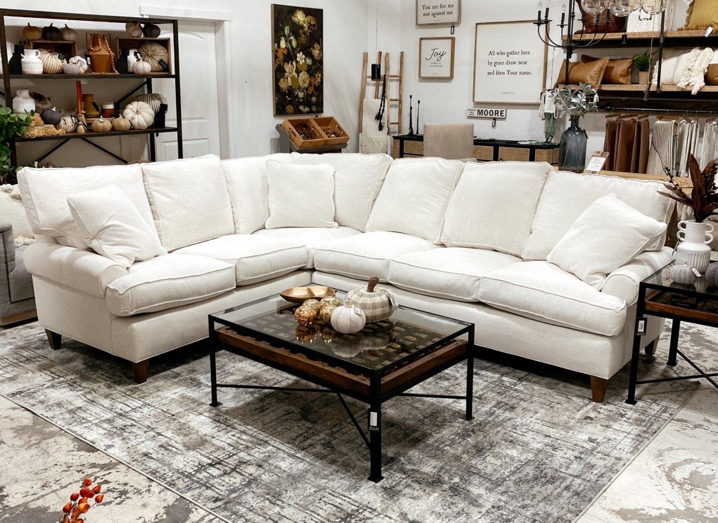 Premium Crawford Large Sectional Sofa - Modern L-Shaped Couch with Reversible Chaise, Soft Fabric Upholstery - Perfect for Living Room, Family Room & Home Theater Seating