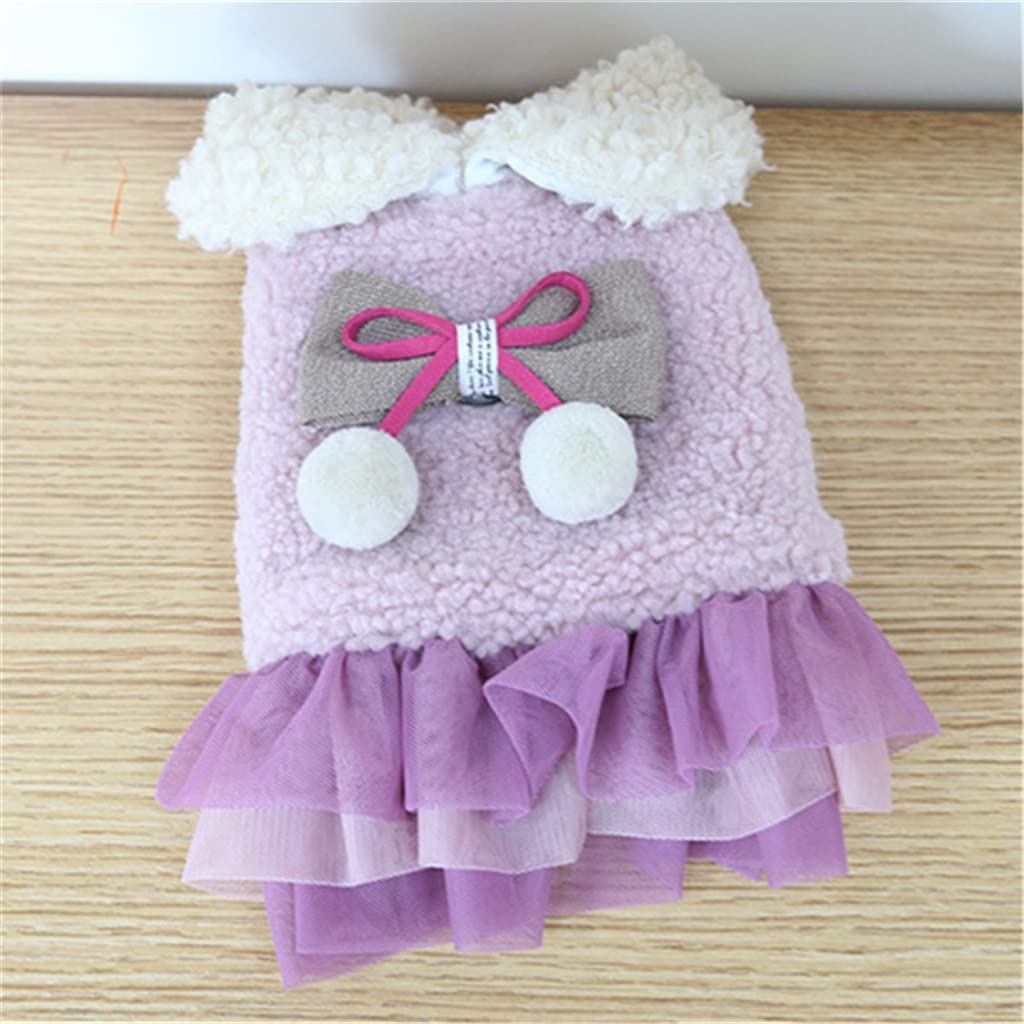 TAZSJG Warm Winter Dog Dress for Small Dogs - Princess Skirt Outfit for Chihuahua, Yorkshire, Pomeranian & Bichon (Color A, Size M) - Perfect for Cold Weather Walks & Indoor Comfort
