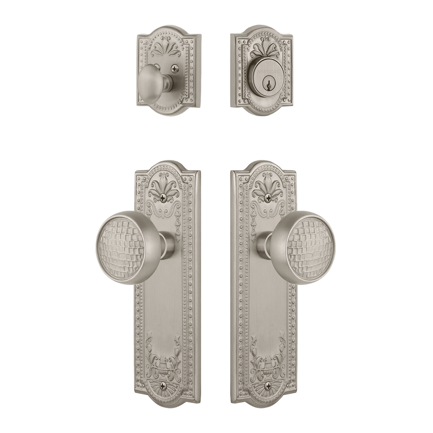 Craftsman Style Satin Nickel Door Knob - Meadows Entry Set for Home & Office | Durable & Stylish Hardware for Interior & Exterior Doors