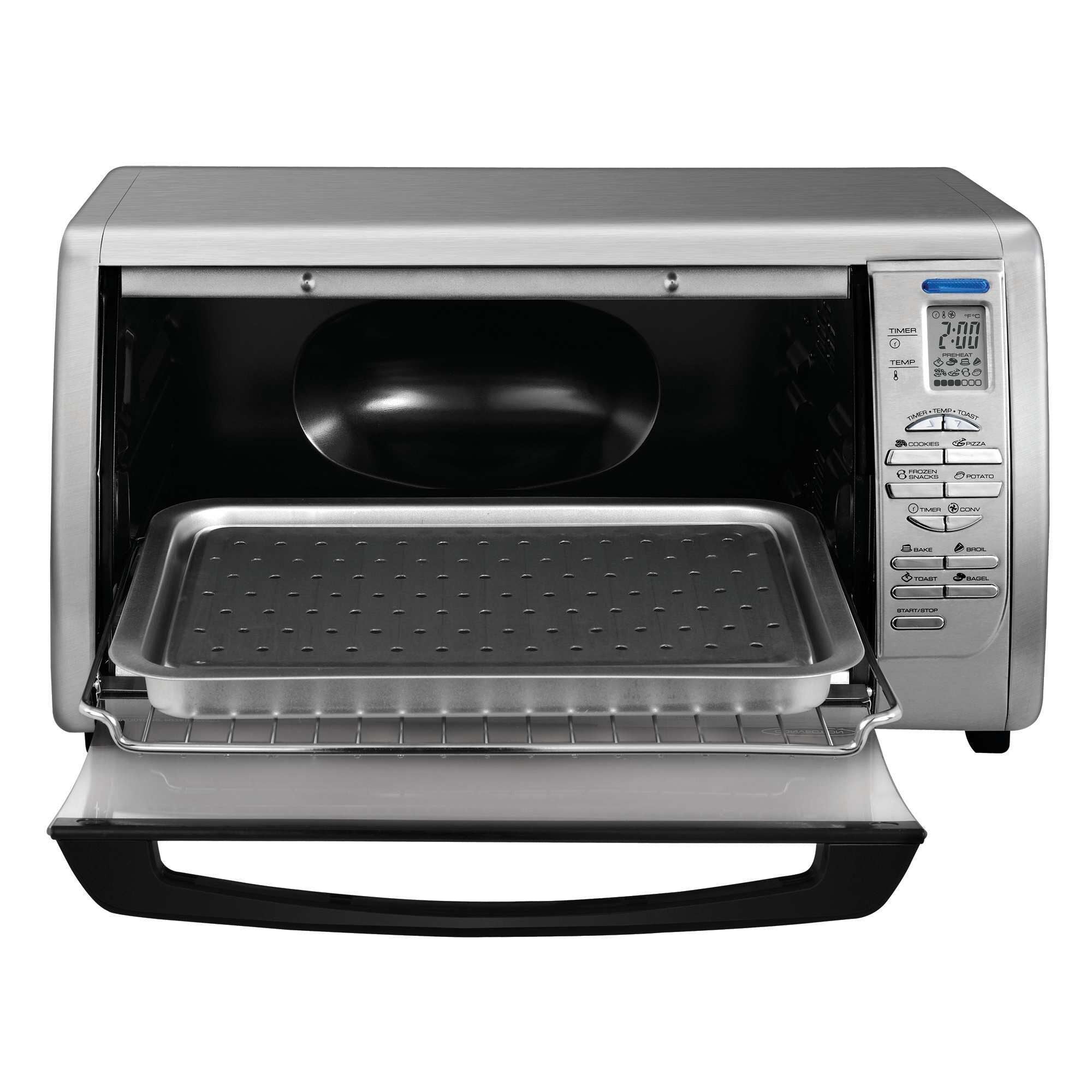 Compact Countertop Convection Toaster Oven - 4 Slice Capacity, 1500W, Bake Broil Toast - Perfect for Small Kitchens, Dorms, RVs & Quick Meals