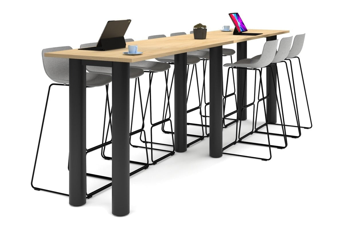 Quadro Cylinder Legs - Large Counter Table 3600L x 700W - Heavy Duty Metal Frame for Kitchen Island, Bar, Restaurant & Commercial Use