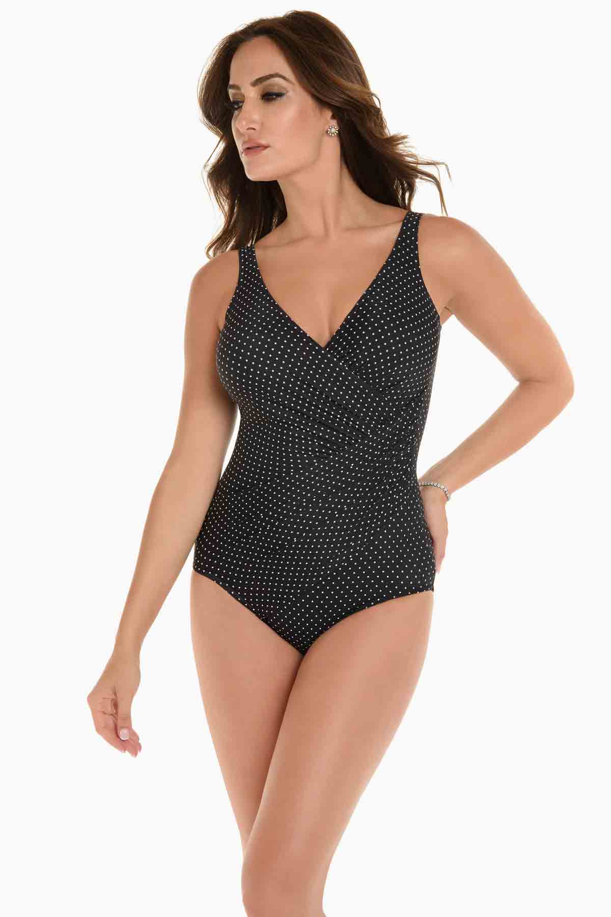 Oceanus One Piece Swimsuit - Stylish Pin Point Design for Women | Perfect for Beach Vacations, Pool Parties & Summer Getaways
