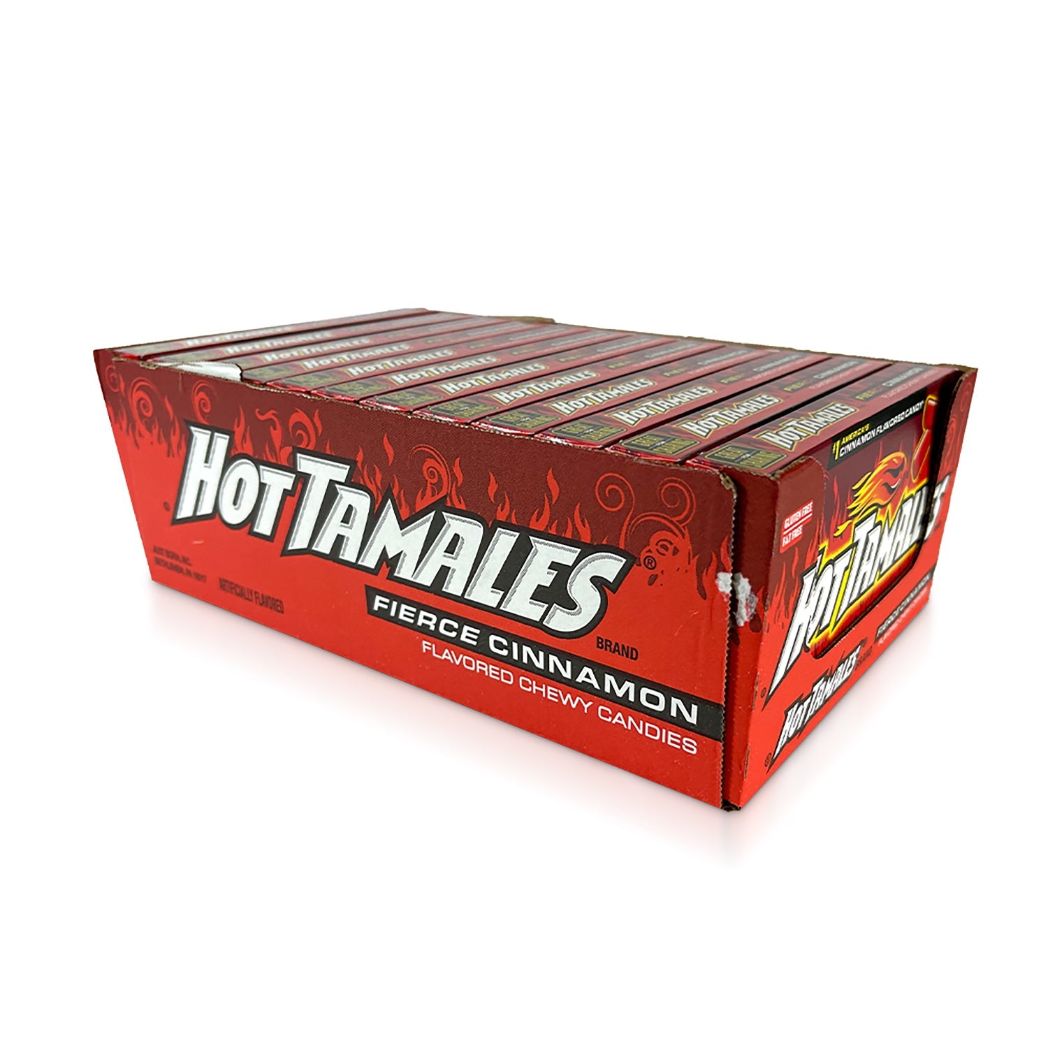 Just Born Hot Tamales Cinnamon Candies - 4.25oz Bags (Pack of 12) | Spicy Cinnamon Flavored Chewy Candy for Parties, Movie Nights & Office Snacks