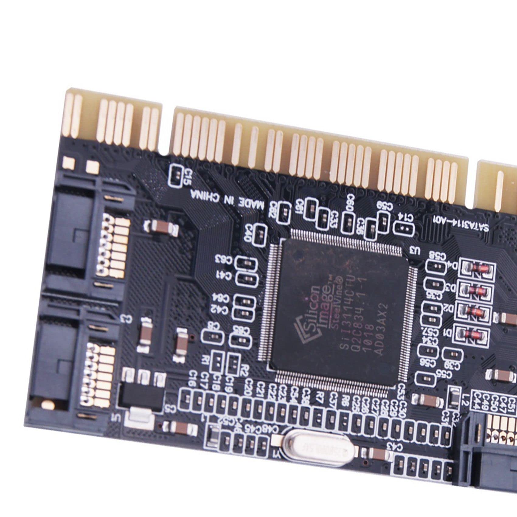 2-Pack 4-Port PCI SATA Controller Card with 2 SATA Cables - Internal Expansion Card for PC, Desktop, Server - Upgrade Storage for Hard Drives, SSDs, RAID Arrays