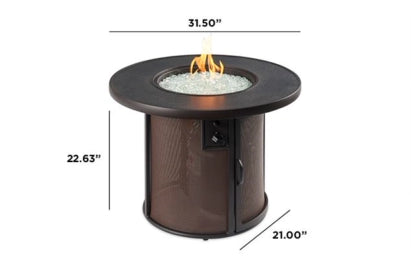 The Outdoor Greatroom Company Stonefire Round Gas Fire Pit Table - Outdoor Patio Heater for Backyard, Deck, and Garden Gatherings