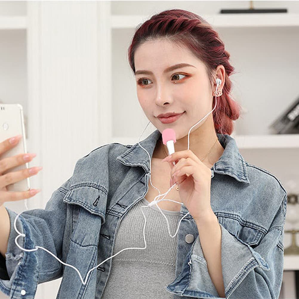 10 Pack Mini Lavalier Microphone Windscreens - Pink Sponge Foam Covers for Headset Mics | Christmas Stocking Stuffers & Podcasting, Karaoke, Video Recording Accessories
