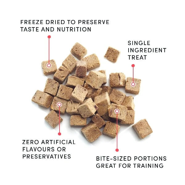 Crump's Naturals Freeze-Dried Pork Hearts Mini Dog Treats - High-Protein, Grain-Free, All-Natural Training Rewards for Small Dogs - Perfect for Obedience Training & Positive Reinforcement