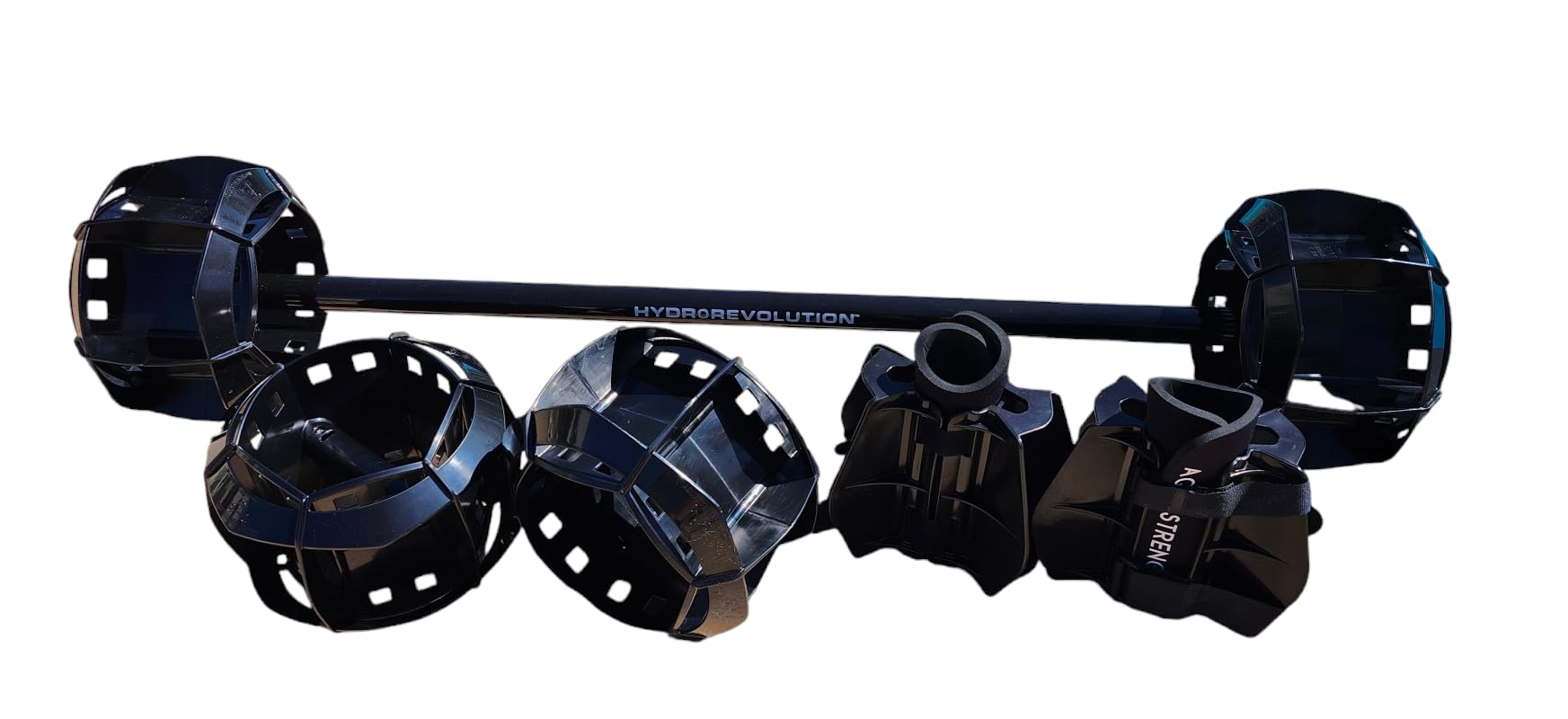 Best Functional Pool Exercise Equipment Set - Water Weights, Barbell, Dumbbells & Swim Fins | Free Workout Programs Included | Perfect for Aqua Fitness, Hydrotherapy & Swimming Training