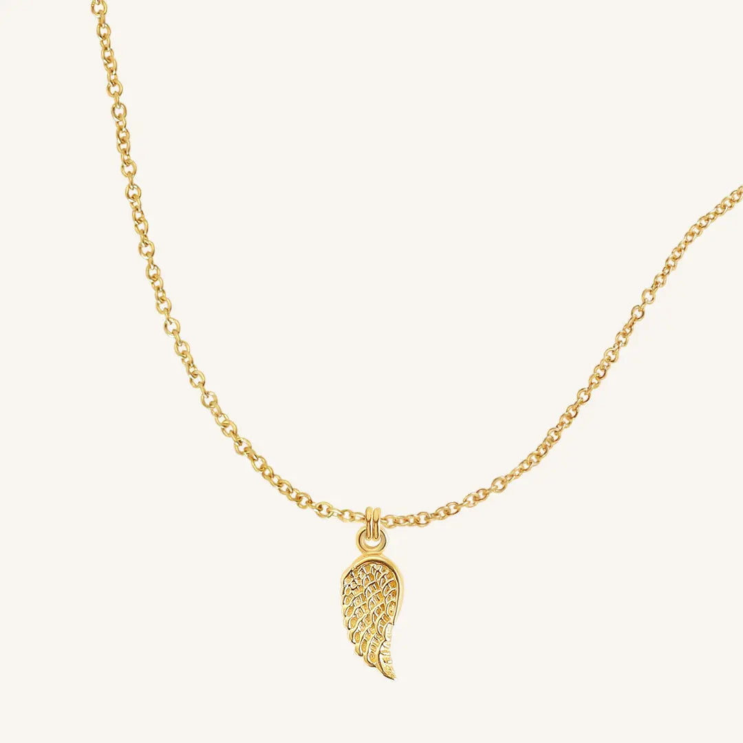 Angel Wing Necklace - Sterling Silver Pendant with 18K Gold Plating, Elegant Jewelry Gift for Women - Perfect for Valentine's Day, Anniversary & Special Occasions