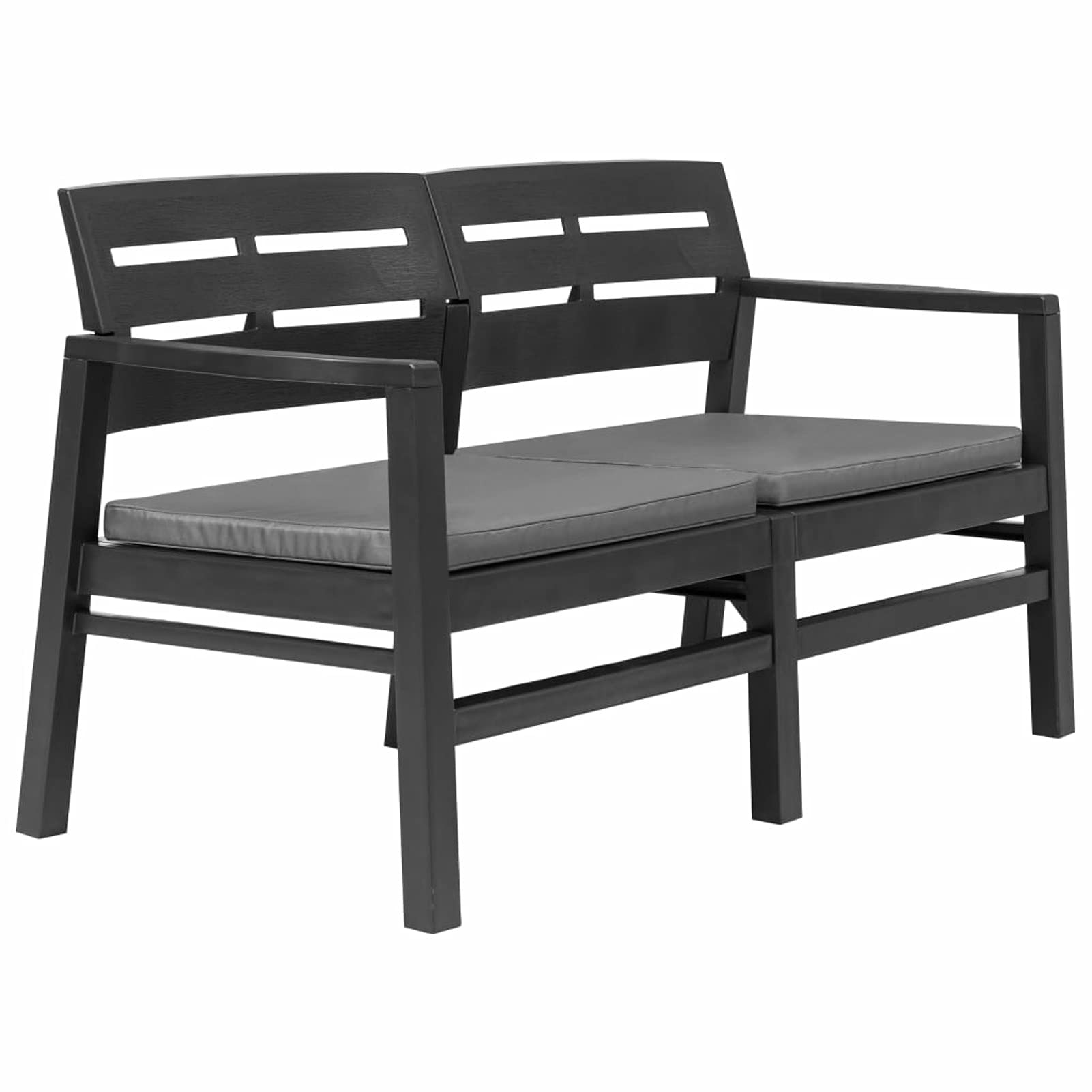 2-Seater Patio Bench with Cushions - 52.4