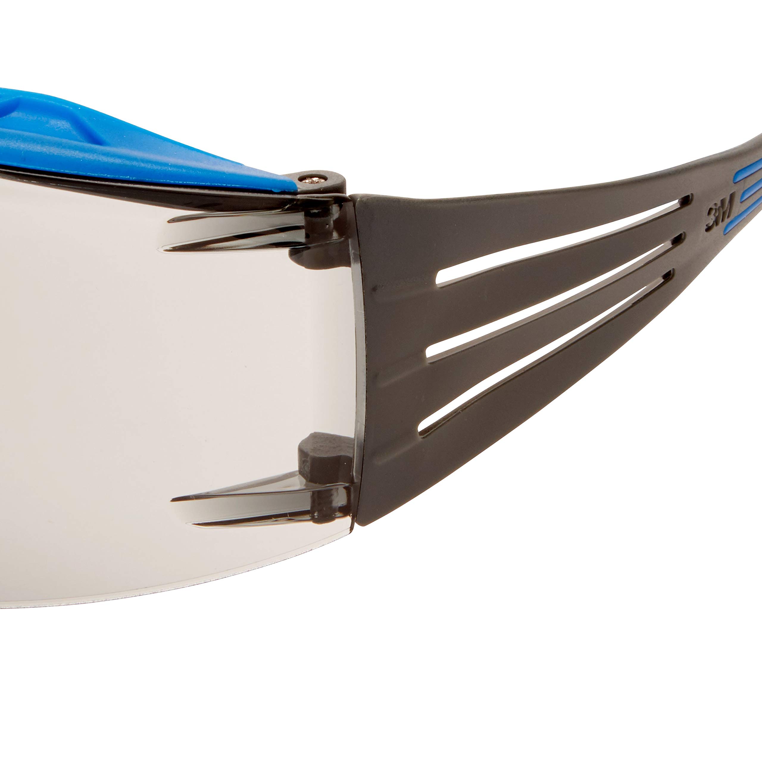 3M SecureFit 400X Safety Glasses with Scotchgard Anti-Scratch & Anti-Fog Coating - Blue/Grey Frame, Grey Lens - SF407XSGAF-BLU for Indoor & Outdoor Work, Construction, DIY Projects, and Industrial Safety Protection