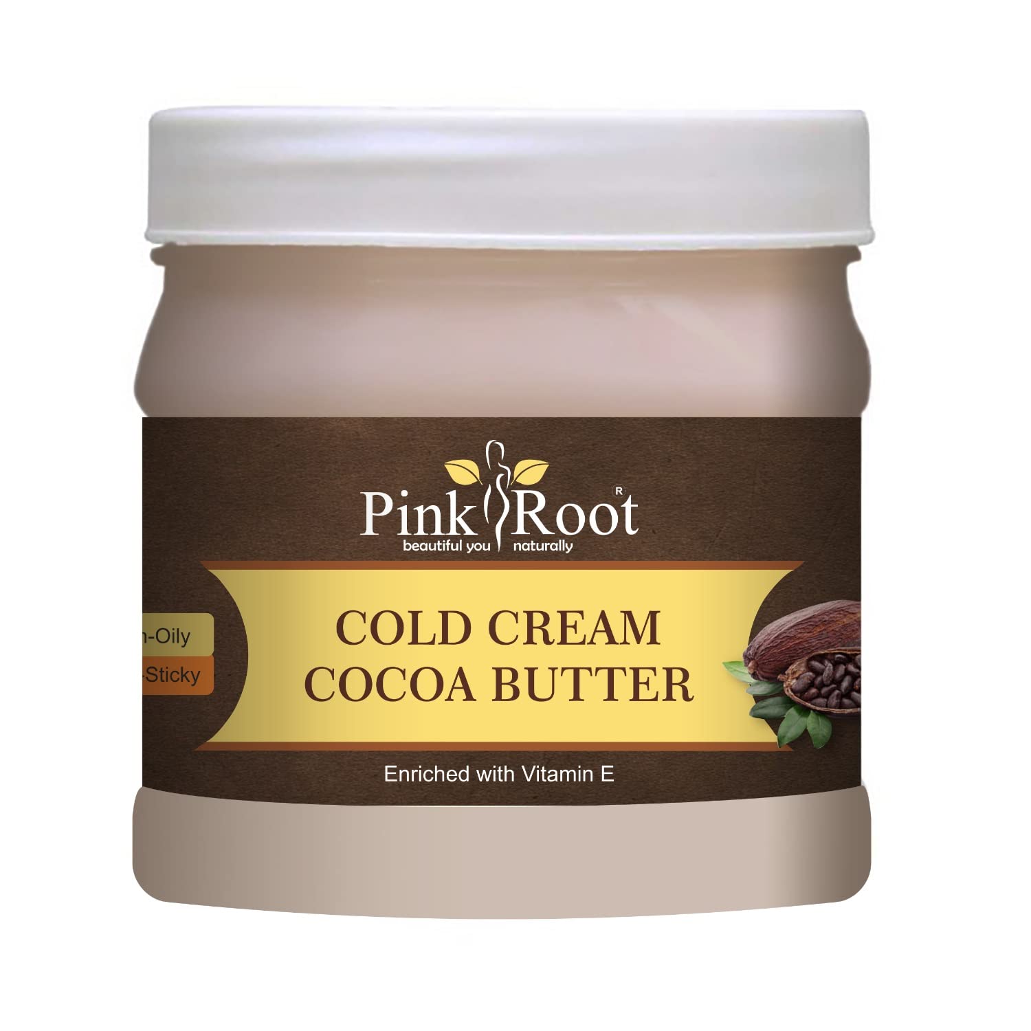 Organic Pink Root Cocoa Butter Cold Cream & Fruit Gel Set - 500gm Each for Dry Skin Care, Natural Moisturizer, Body Butter for Women & Men - Perfect for Night Routine, Massage Therapy & Spa Treatment at Home