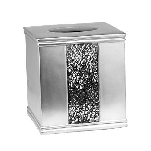 Stylish Silver Sinatra Bath Tissue Box Holder - Elegant Bathroom Decor for Home & Spa | Perfect for Vanity, Countertop, and Guest Bathroom