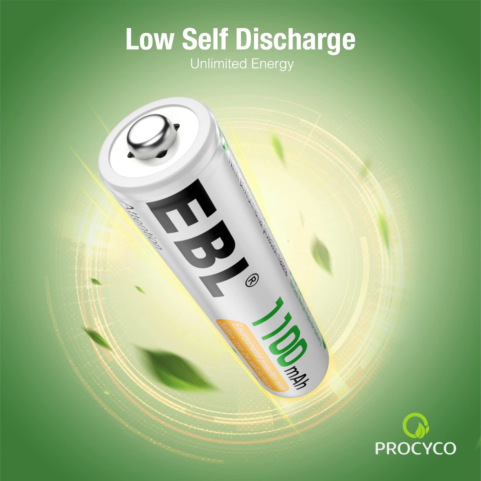 EBL AAA Rechargeable Batteries 4-Pack - 1100mAh NiMH Pre-Charged Batteries for Digital Cameras, Toys, Remote Controls & More - Long Lasting Triple A Batteries with Retail Packaging