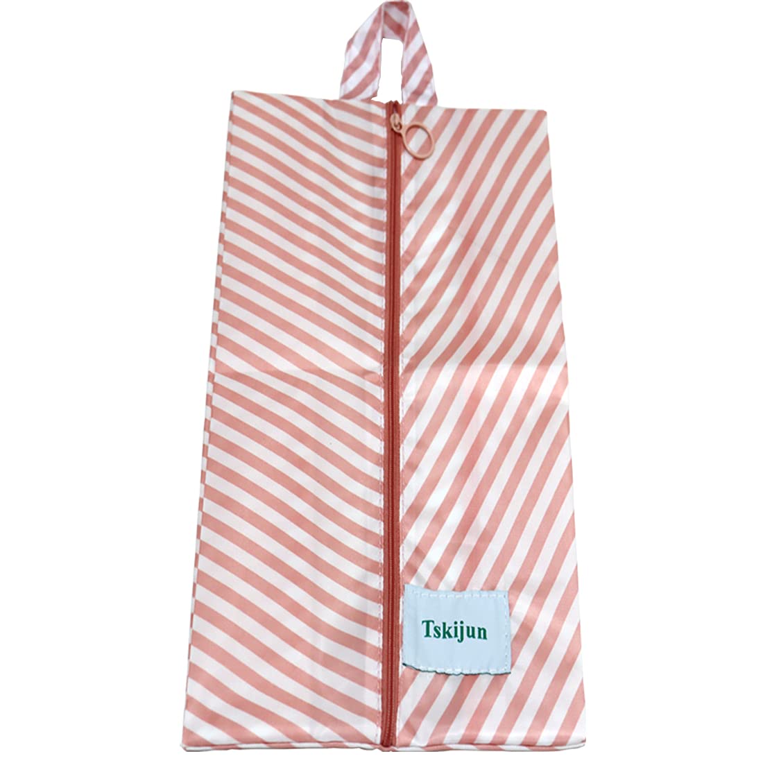 Waterproof Shoe Storage Bag - Dustproof Pink Stripe Travel Shoe Organizer with Handle & Zipper - Perfect for Gym, Golf, Sports & Travel Accessories