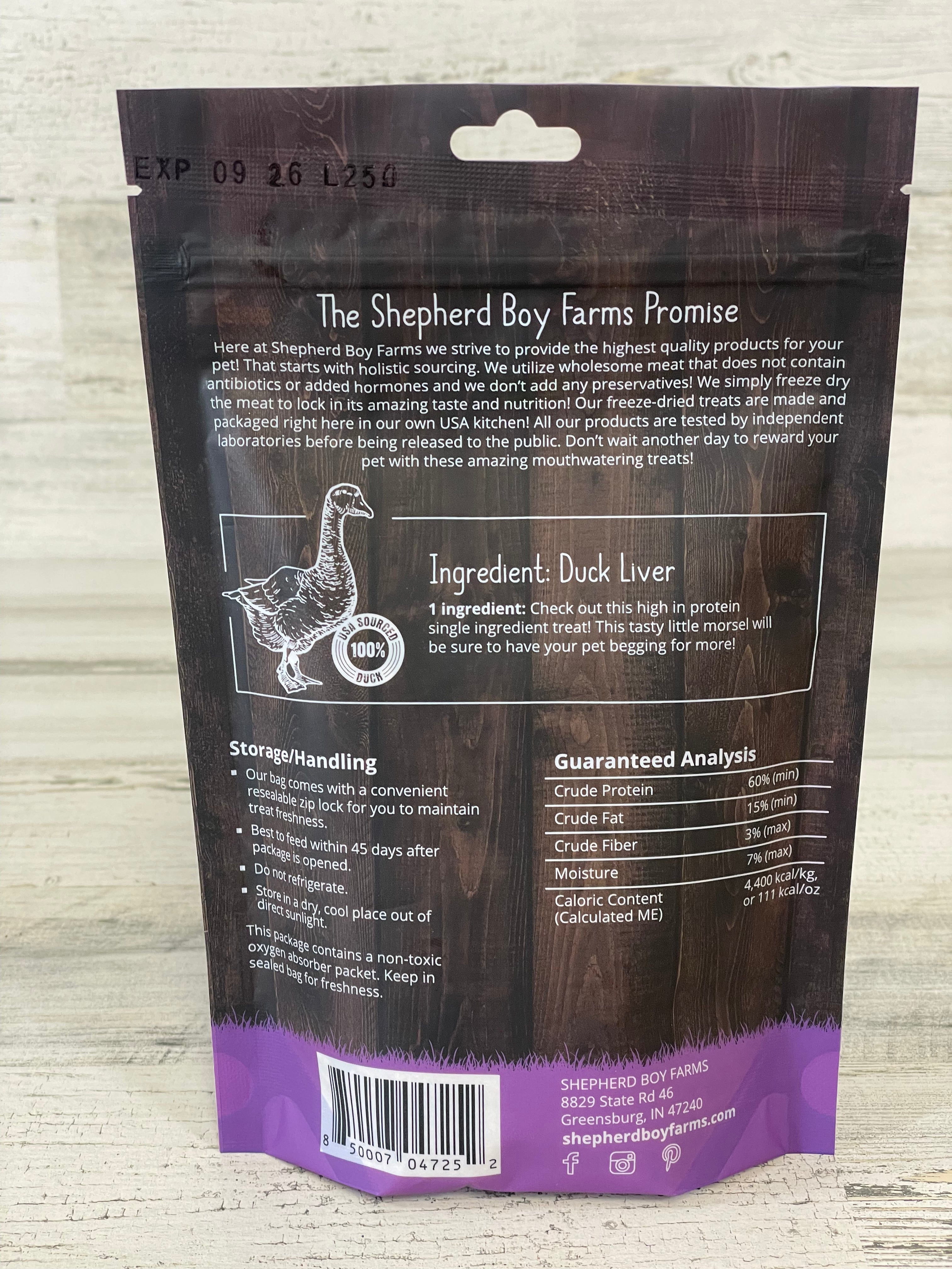 Premium Freeze-Dried Duck Liver Dog Treats by Shepherd Boy Farms - 3oz | Grain-Free, All-Natural Training Rewards & High-Protein Snacks for Dogs | Perfect for Training, Rewards & On-the-Go Treats