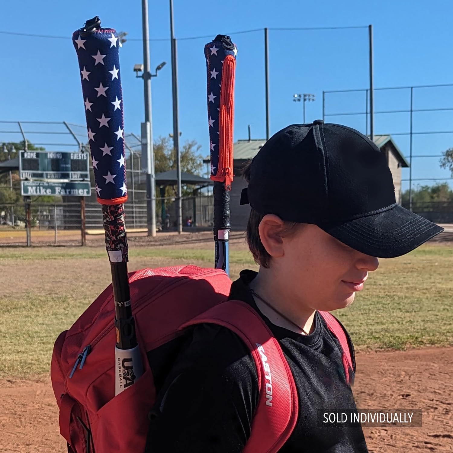 Premium Baseball & Softball Bat Handle Cover - Zippered Grip Sleeve for Bat Protection - Car Seat & Vehicle Protector - Essential Baseball Accessories with Hanging Hook - Perfect for Training, Games & Fence Storage