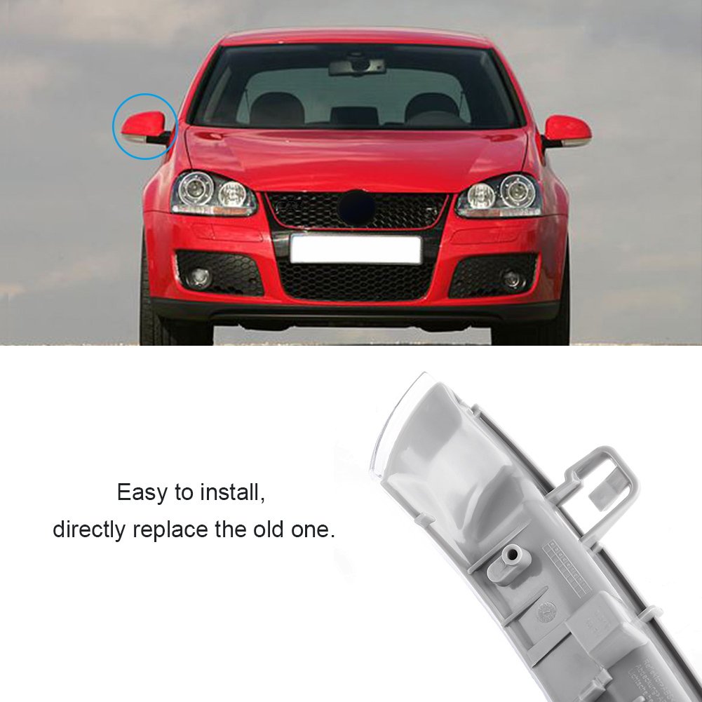 Left Side Wing Mirror Indicator Light Bulb - Compatible with MK5 Superb 1K0949101 - Replacement Turn Signal for Driver Side Mirror - Perfect for Night Driving & Enhanced Safety