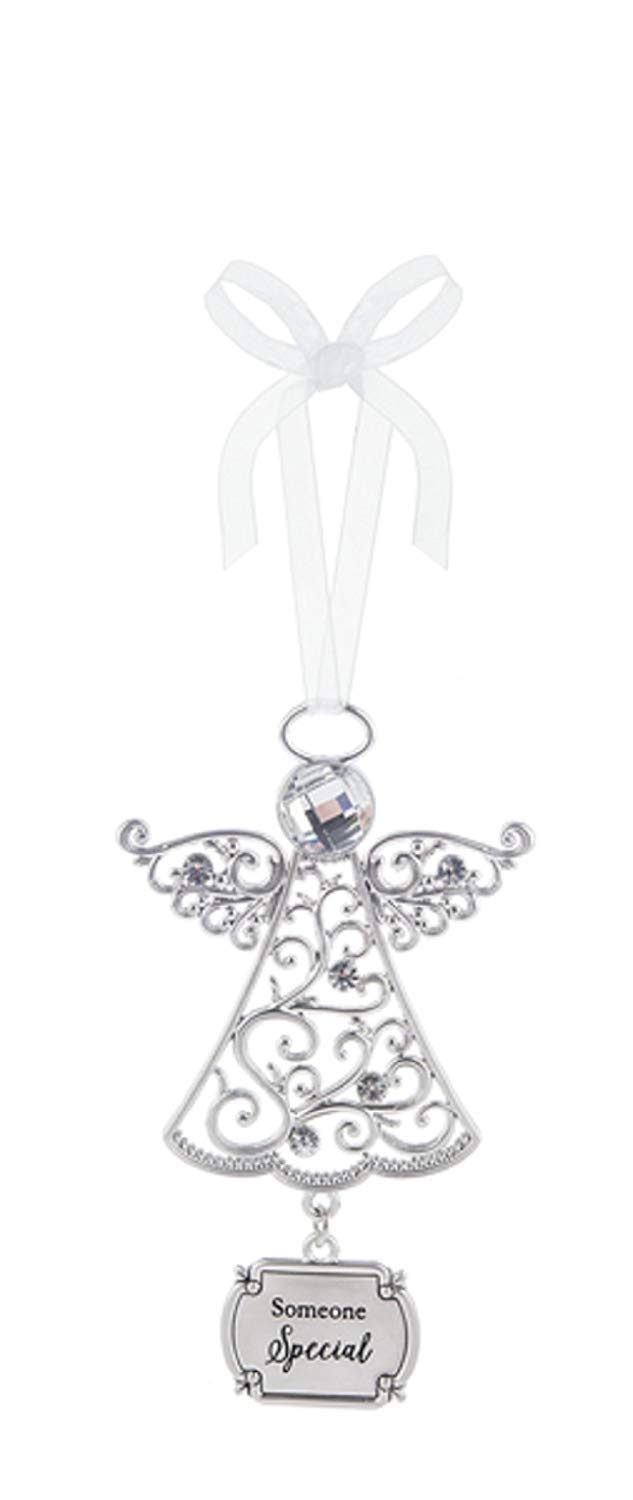 Ganz Someone Special Silver Clear Glass Ornament - Elegant Home Decor for Christmas Tree, Gift, or Holiday Display