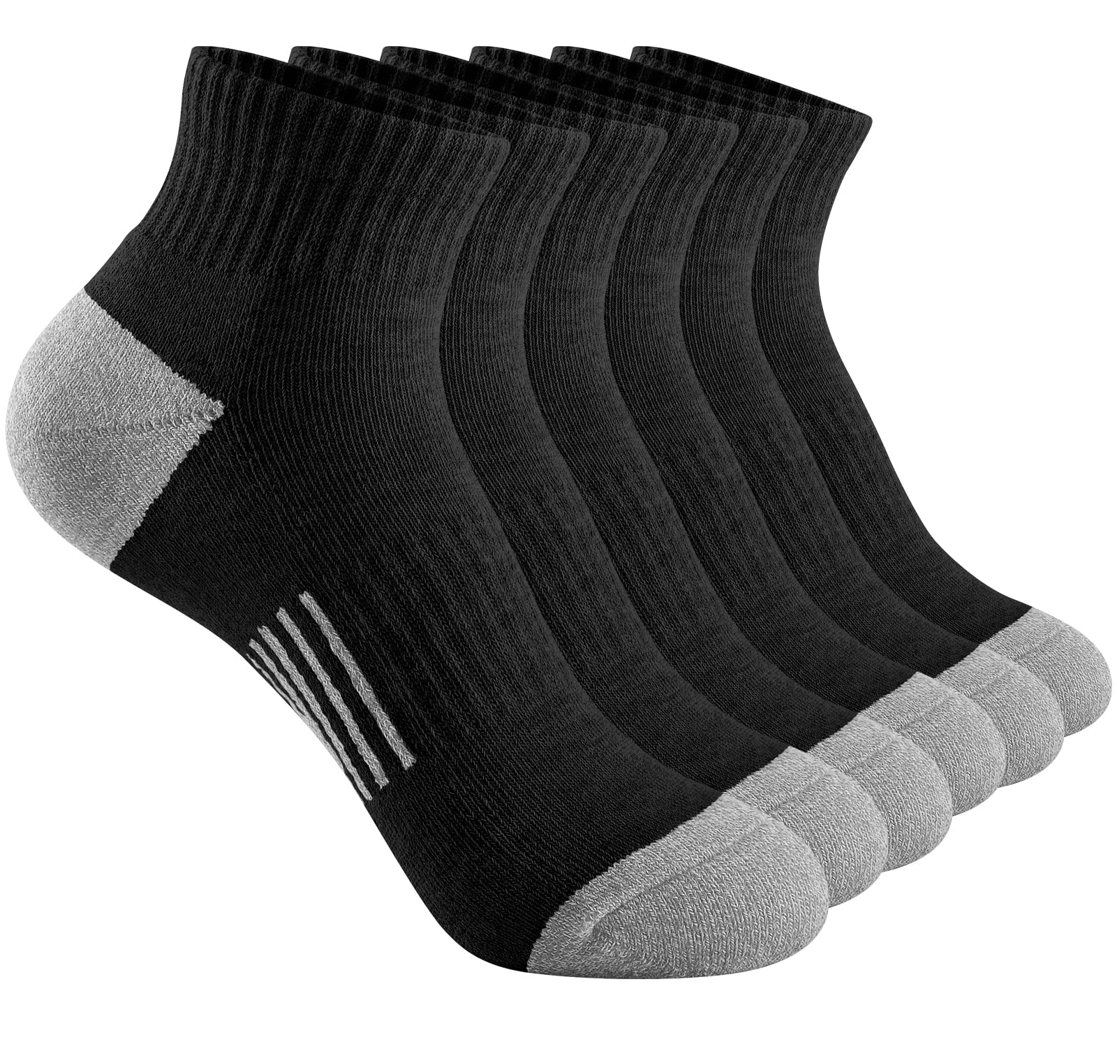 ALRRISE Women's Combed Cotton Ankle Socks 6-Pack - Breathable Cushioned Athletic Socks for Running, Hiking, Work & Casual Wear - Multi-Color Comfort Socks for Everyday Use & Sports Activities