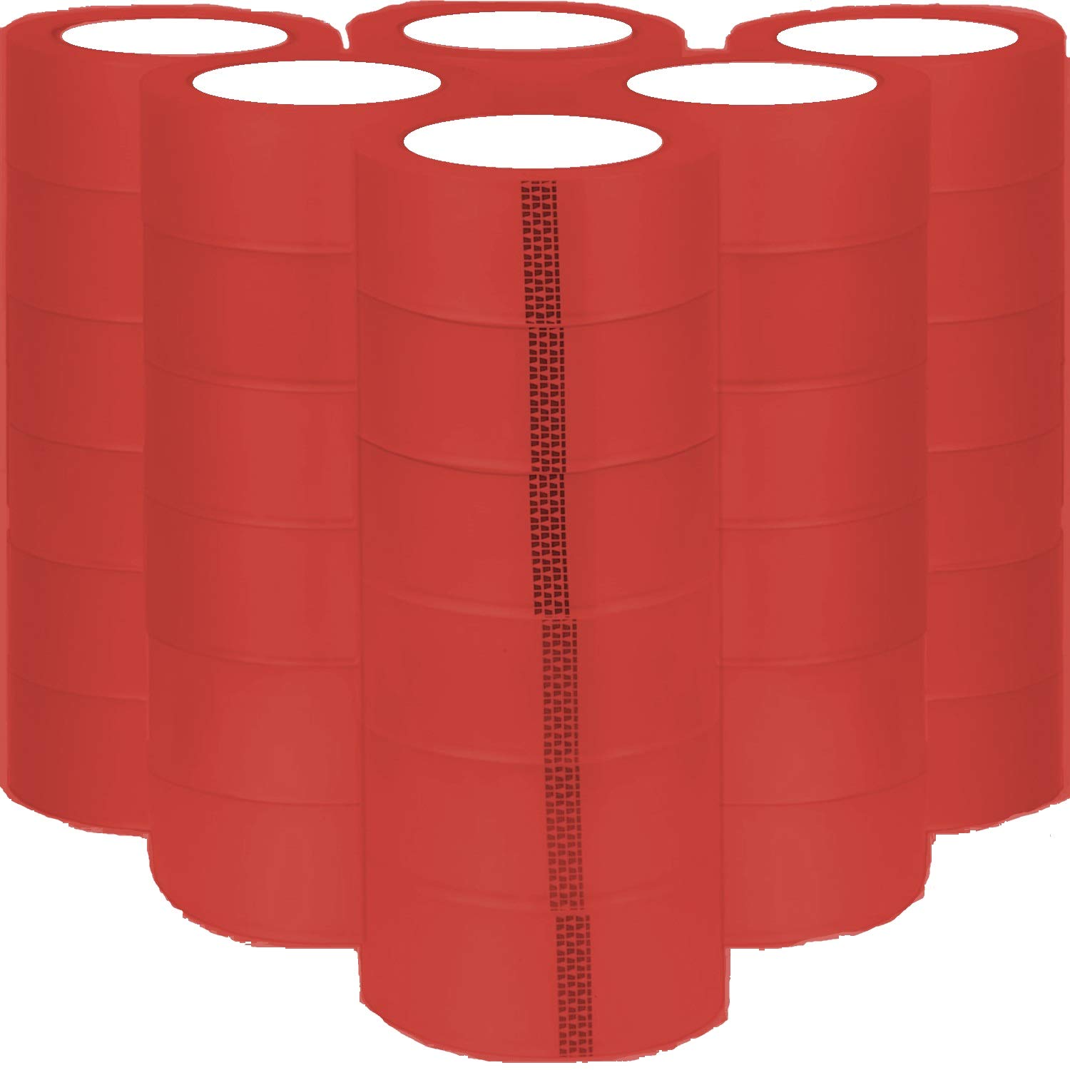 MMBM Heavy Duty PVC Packing Tape - 2 Inch x 55 Yards (72 Pack, Red, 2.3 Mil) - Dispenser Refill Tape for Moving, Storage & Shipping | Perfect for Home Moves, Warehouse Packaging & Ecommerce Shipping Supplies