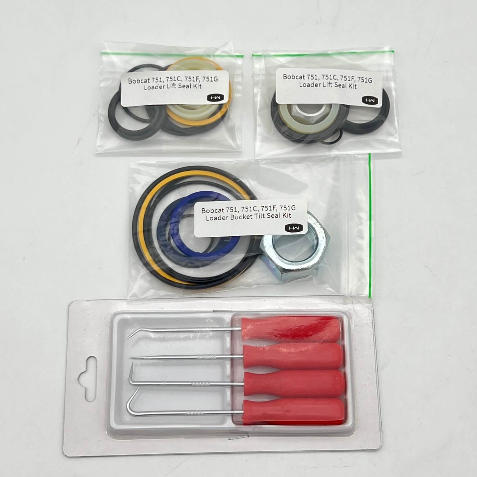 Bobcat 751, 751C, 751F, 751G Complete Skid Steer Loader Repair Kit with Free O-Ring Pick Set | Heavy Duty Replacement Parts for Construction & Landscaping Equipment